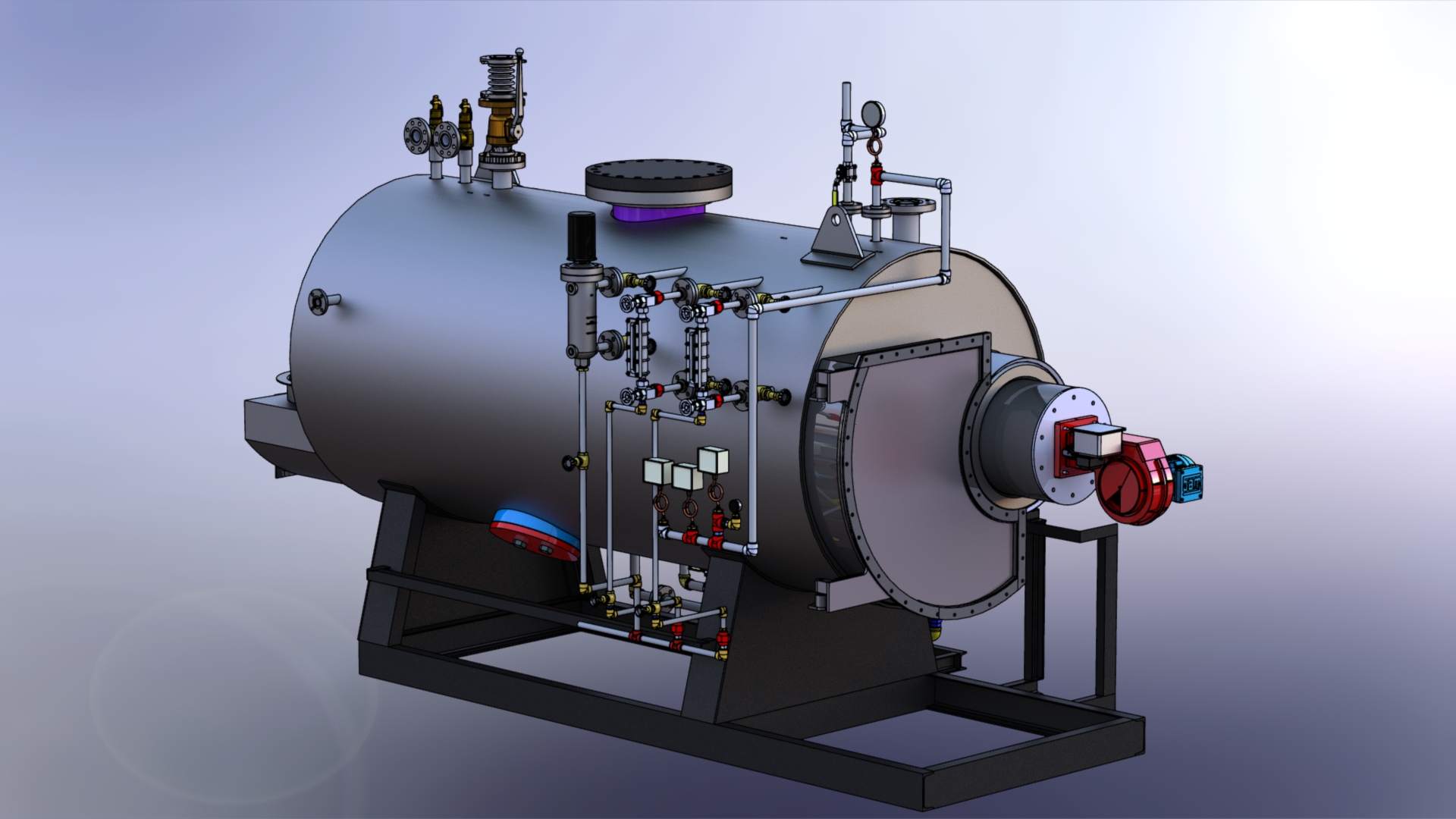 Boiler锅炉汽锅3D数模图纸 STEP格式